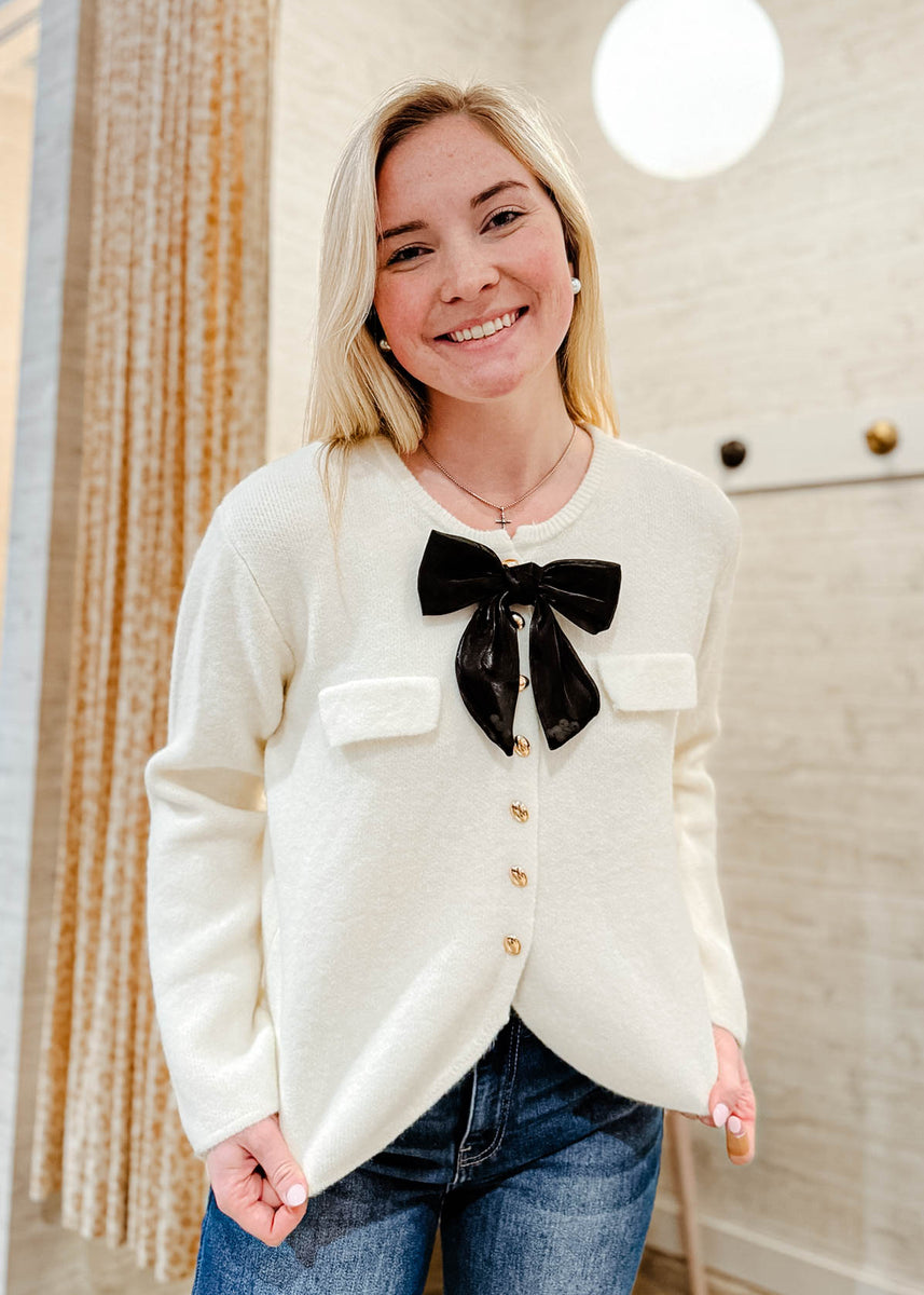 Ashley Bow Tie Cardigan