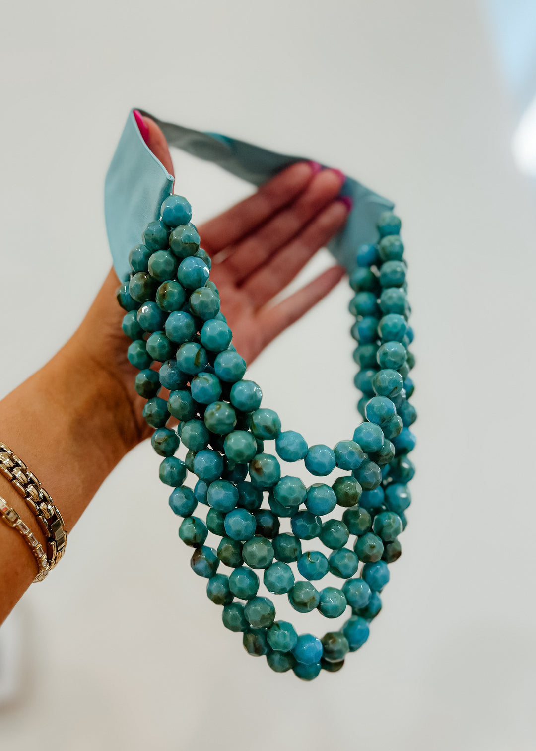 Faceted Marble Bead Necklace
