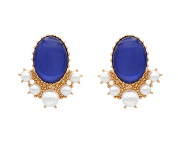 Colored pearl earrings clearance
