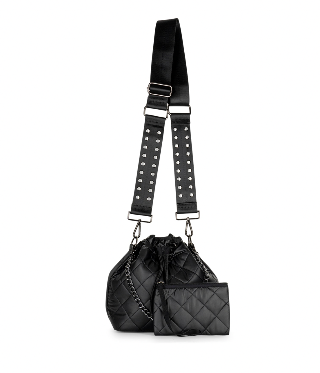 Haute Shore  Puffer Quilted White Bucket Bag - Lindsey Blanc