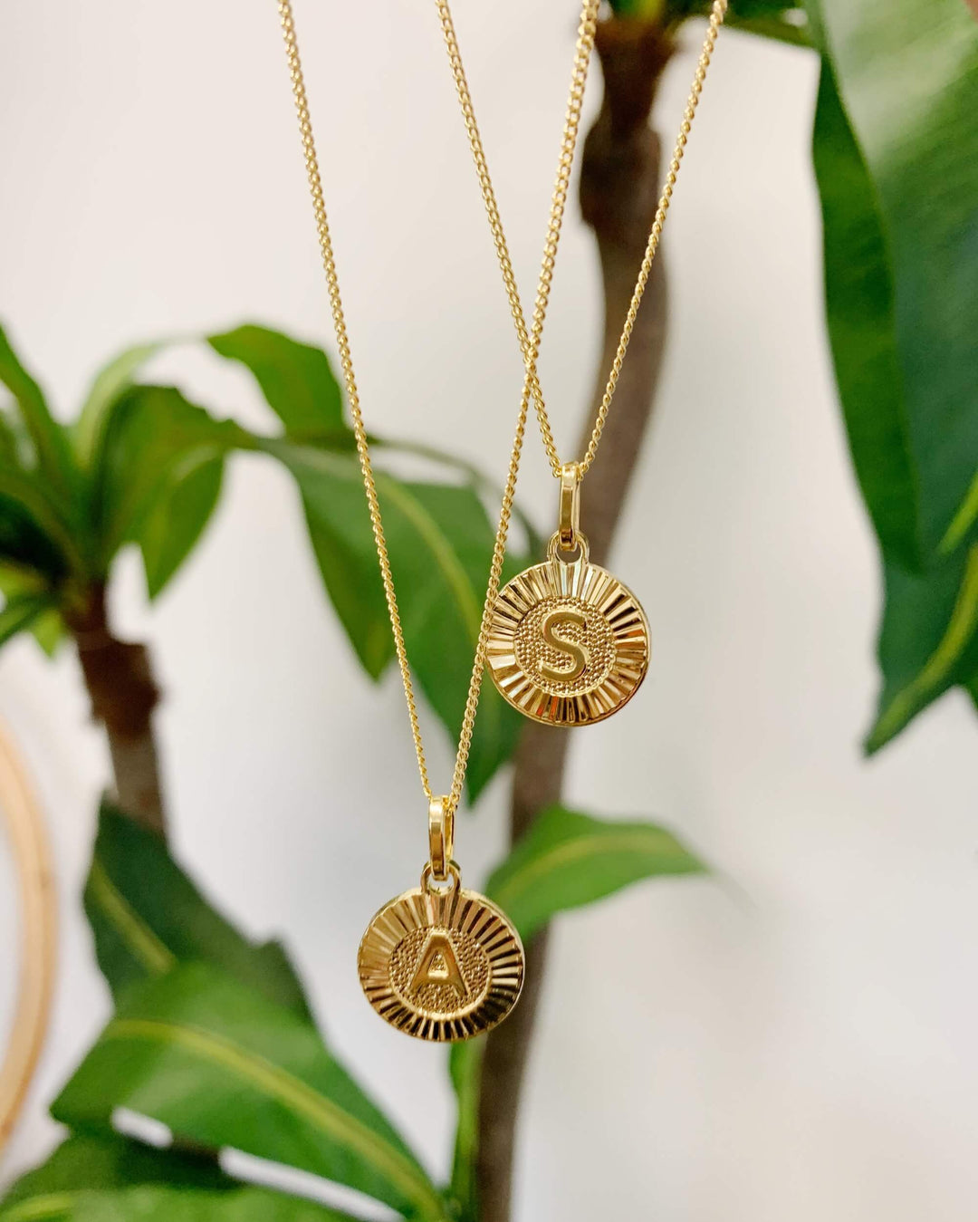 Round Initial Medallion Necklace Bracha